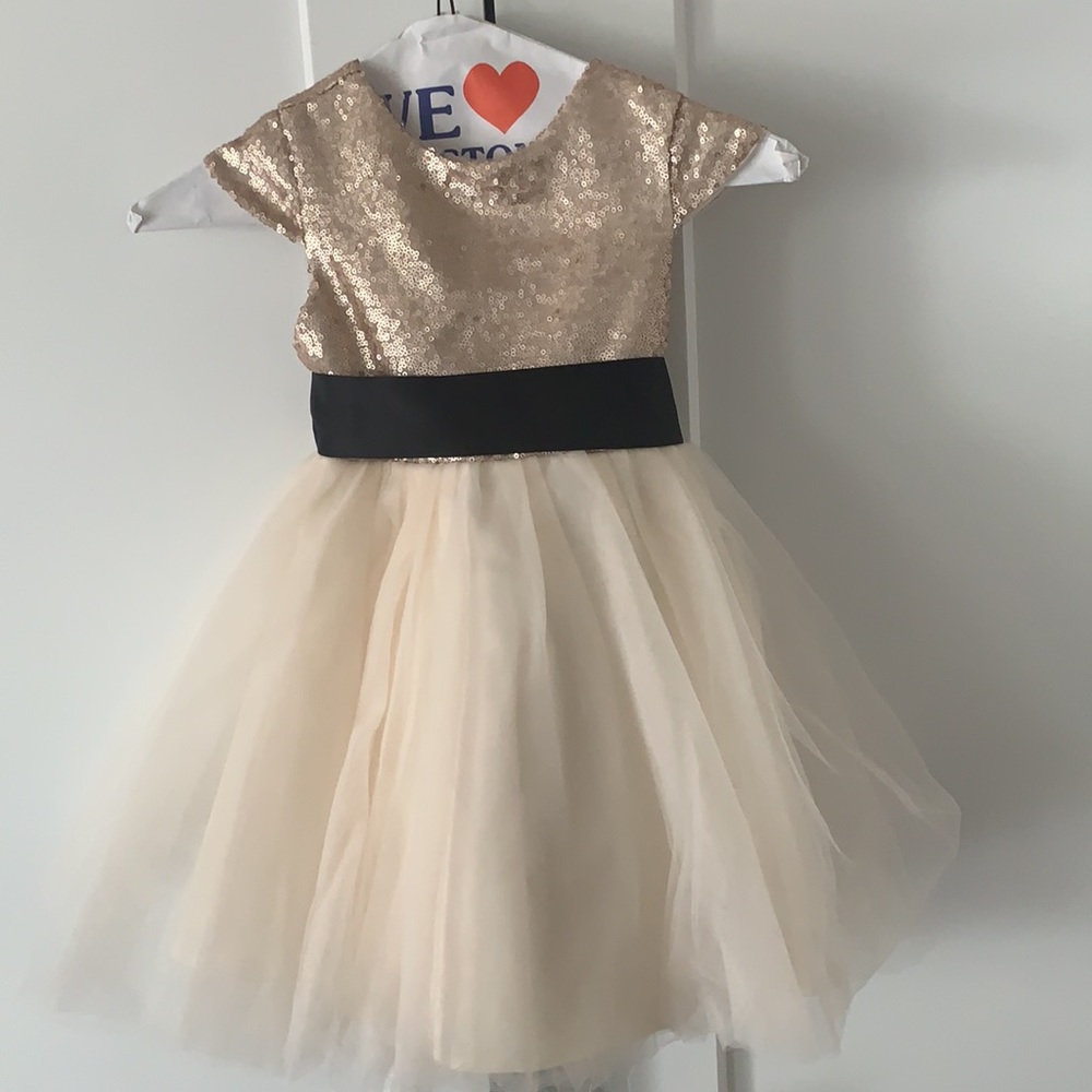 Champagne sequin Flower Girl dress